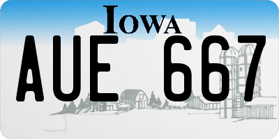 IA license plate AUE667