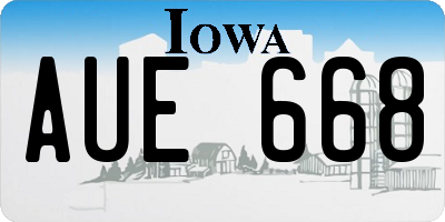 IA license plate AUE668