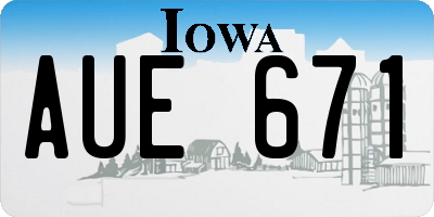 IA license plate AUE671
