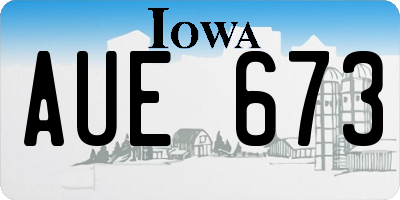 IA license plate AUE673