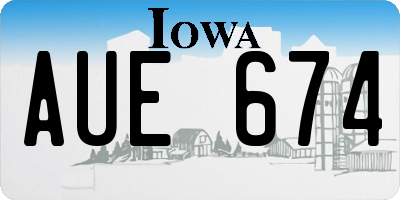 IA license plate AUE674