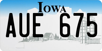 IA license plate AUE675