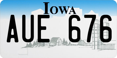 IA license plate AUE676