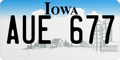 IA license plate AUE677