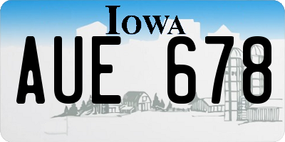 IA license plate AUE678
