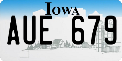 IA license plate AUE679