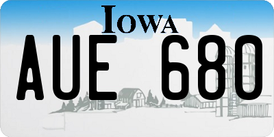 IA license plate AUE680