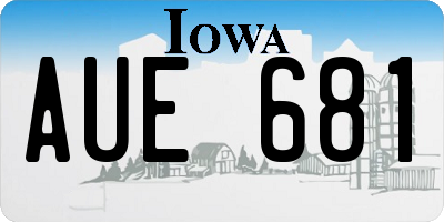 IA license plate AUE681