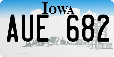 IA license plate AUE682