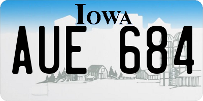 IA license plate AUE684