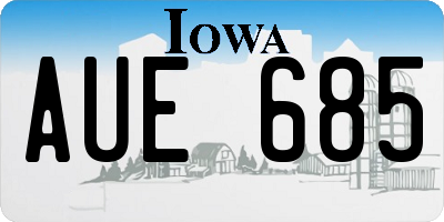 IA license plate AUE685