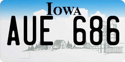 IA license plate AUE686