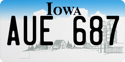 IA license plate AUE687