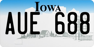IA license plate AUE688