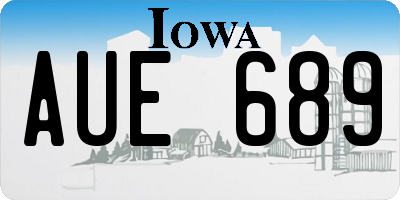 IA license plate AUE689