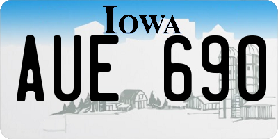 IA license plate AUE690