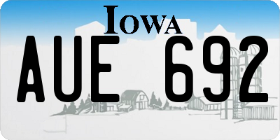 IA license plate AUE692
