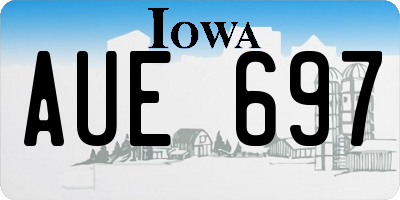 IA license plate AUE697