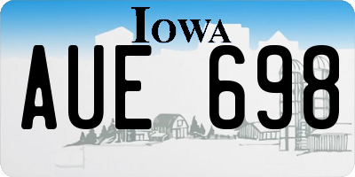 IA license plate AUE698