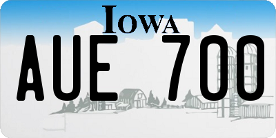 IA license plate AUE700