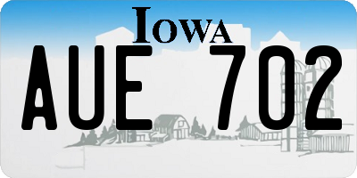 IA license plate AUE702