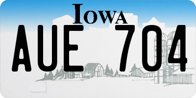 IA license plate AUE704