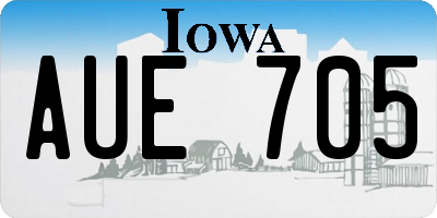 IA license plate AUE705