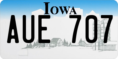 IA license plate AUE707