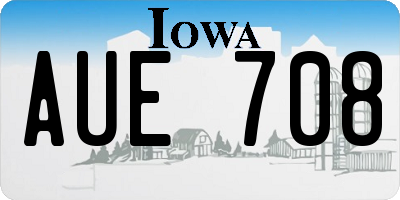 IA license plate AUE708
