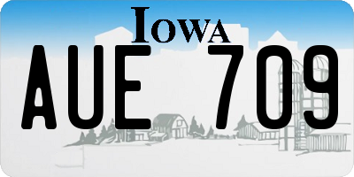 IA license plate AUE709