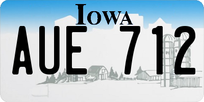 IA license plate AUE712