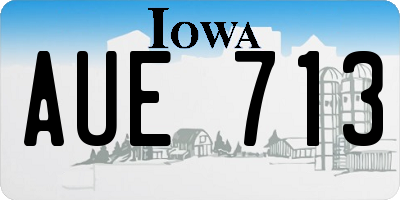 IA license plate AUE713