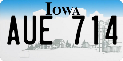 IA license plate AUE714