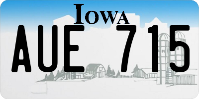 IA license plate AUE715
