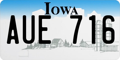 IA license plate AUE716