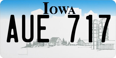 IA license plate AUE717