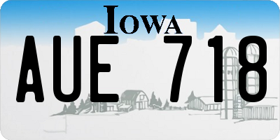 IA license plate AUE718