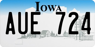 IA license plate AUE724