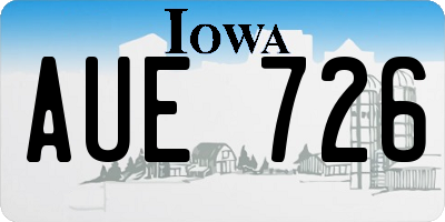 IA license plate AUE726