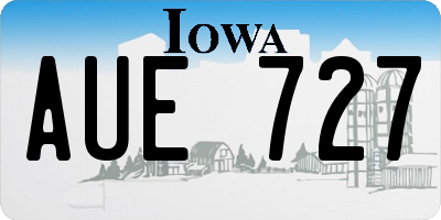 IA license plate AUE727