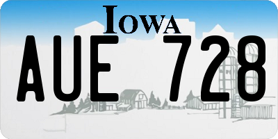 IA license plate AUE728