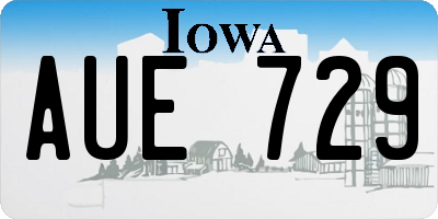 IA license plate AUE729