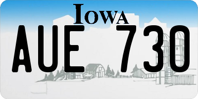 IA license plate AUE730