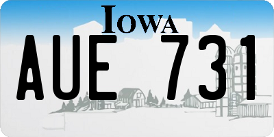 IA license plate AUE731