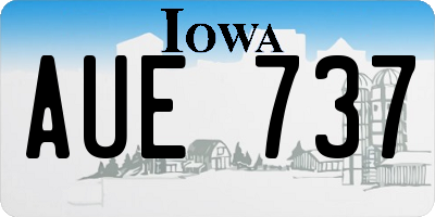 IA license plate AUE737