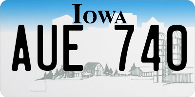 IA license plate AUE740
