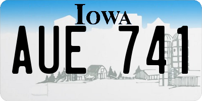 IA license plate AUE741