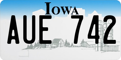 IA license plate AUE742