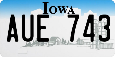 IA license plate AUE743