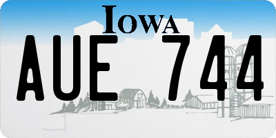 IA license plate AUE744